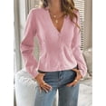 thumbnail image 2 of Women'S Fall Cardigan Sweater Fashion Trend Long Sleeve Top Casual Jacket Vacation Button Sweater White XL, 2 of 6