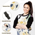 thumbnail image 2 of Yellow Flowers Blue Leaves Watercolor Apron Set with Oven Mitts Pot Holders Set of 5 Kitchen Stuff Accessories, 2 of 6