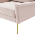 thumbnail image 3 of Armchair Accent Chair, Velvet, Gold Pink, Modern Contemporary Urban Design, Living Lounge Room Hotel Lobby Hospitality, 3 of 8