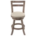thumbnail image 4 of Cortesi Home Harper Counter Stool Swivel Bar Stool with Back in Solid Wood, Beige Fabric, 4 of 5