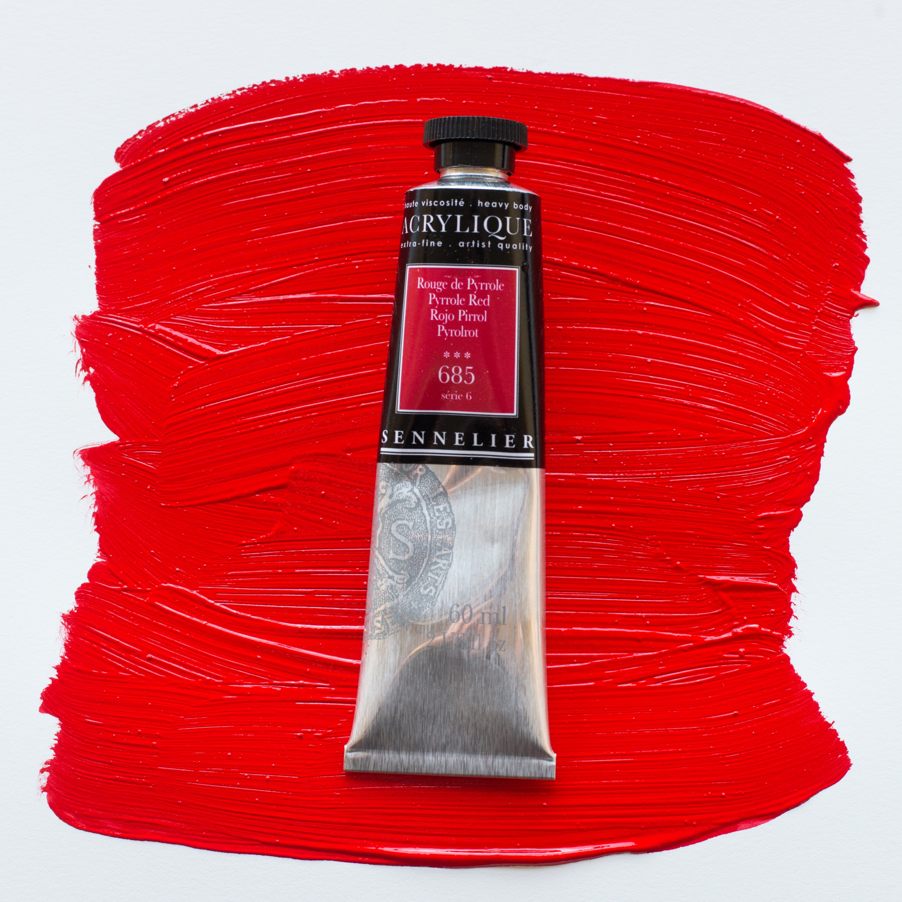 Sennelier Extra-Fine Artists' Acrylic Color, 60ml Tube, Pyrrole Red S6