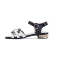 thumbnail image 5 of Women's Retro Color-Block Woven Block Heel Sandals Casual Open Toe Adjustable Buckle Strap Comfortable Slides for Party Daily Wear Plus Size Available, 5 of 10