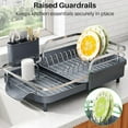 thumbnail image 6 of SAYZH Dish Drying Rack - Expandable Dish Rack for Kitchen Counter, Rust-Resistant Dish Drainer with Utensil Holder and Raised Guardrail, Kitchen Organizer for Cup and Bottle (Black), 6 of 9
