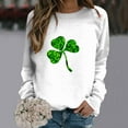 thumbnail image 2 of Womens St. Patrick'S Day Sweater Crew Neck Loose Fit Long Sleeve Womens Holiday Clothing,White,S, 2 of 5