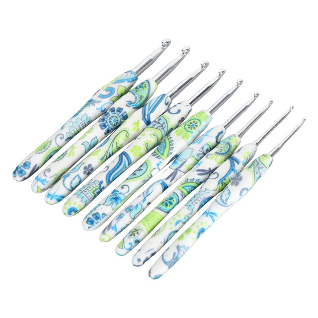 Ganchos de Crochet, Kit de Crochet de Tejido Multifuncional Diseño Ergonímico 9 Pezas para Artesanos