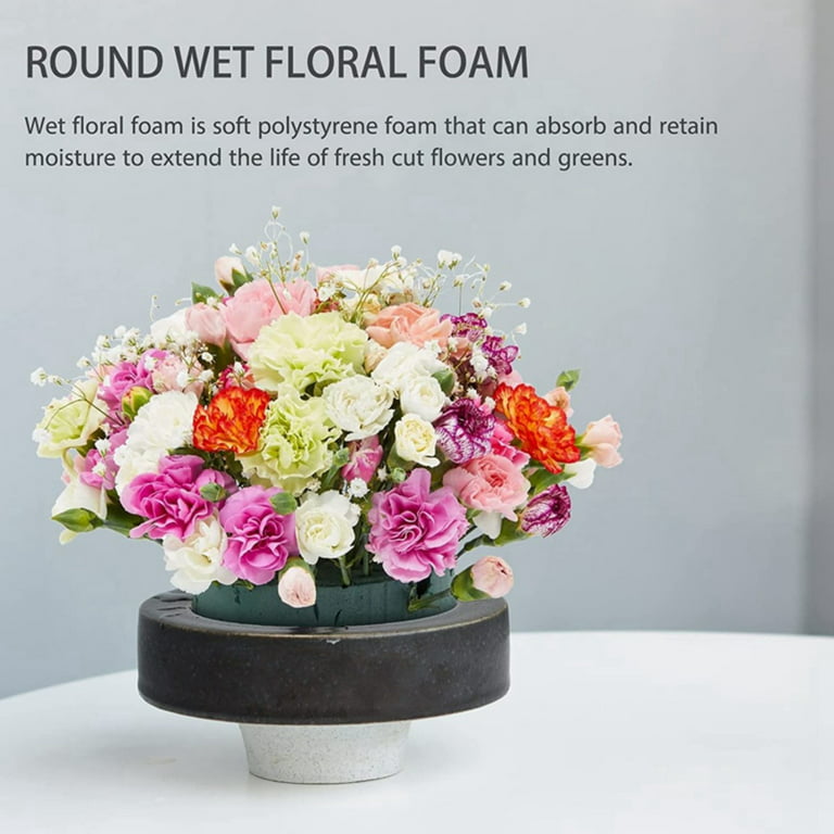 Wet Floral Foam for Flowers Round Florist Styrofoam Block Flower Arrangement Supplies Can Be Cut 1.57 x 3.15 Inches