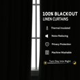 thumbnail image 3 of ASWZXCFGV Green Linen Blackout Curtains 84 Inch Length 2 Panels Set for Bedroom Back Tab Neutral Pleated Look Living Room Darkening Curtains Track System Thermal Insulated Black Out Drape, 3 of 6