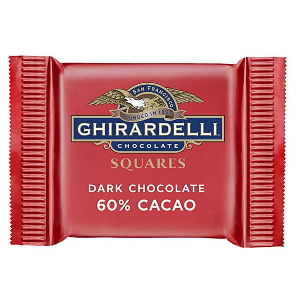 Ghirardelli Carrés de Chocolat Noir 60 % de Cacao Emballés Individuellement - 540/caisse