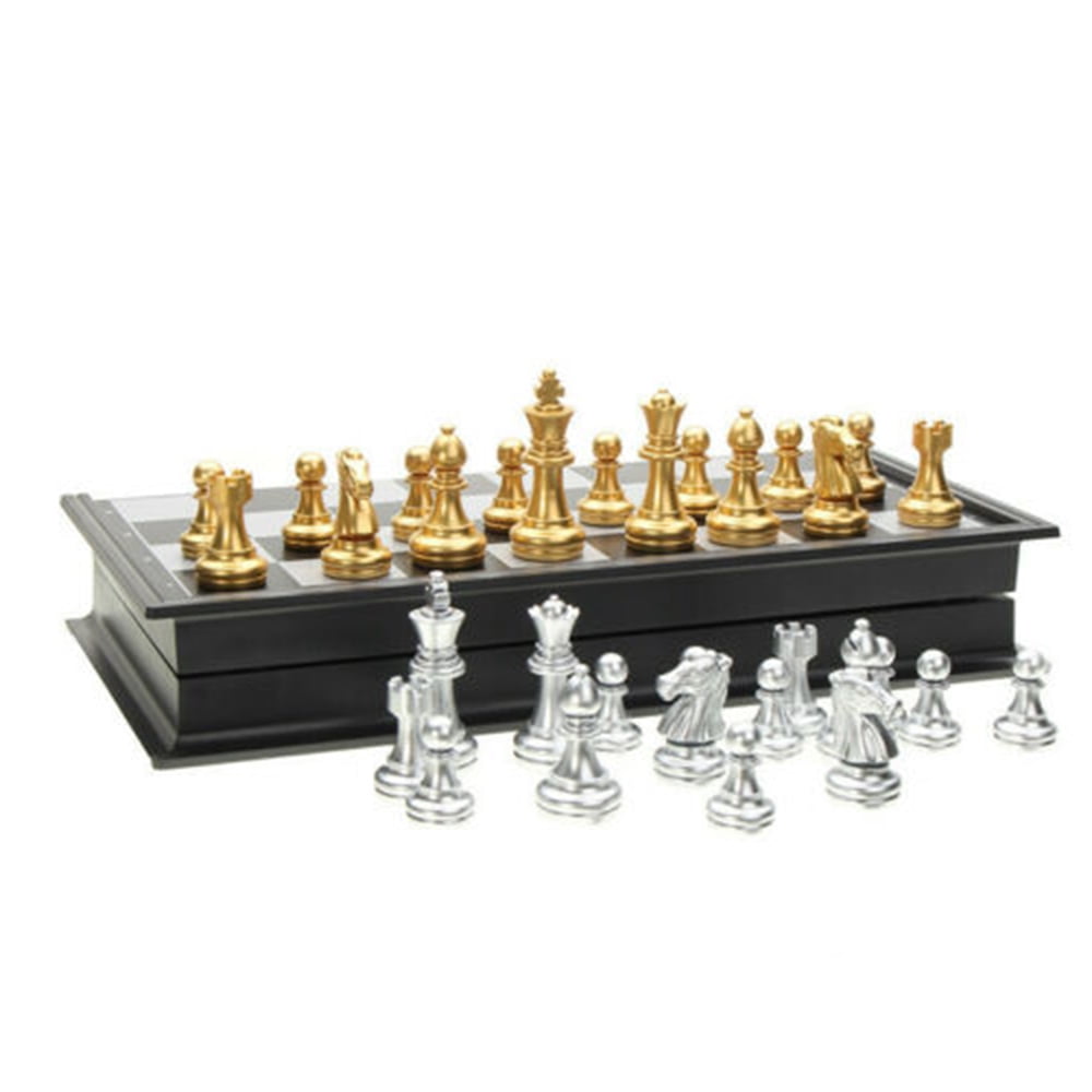 Portable Folding Chess Board Chessboard Travel Box Set Kid