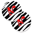 thumbnail image 1 of Carolines Treasures CJ1024-NCARC Monogramme Initiale N Zèbre Rouge Ensemble de 2 Porte-Gobelet Voiture Coaster, 1 of 1