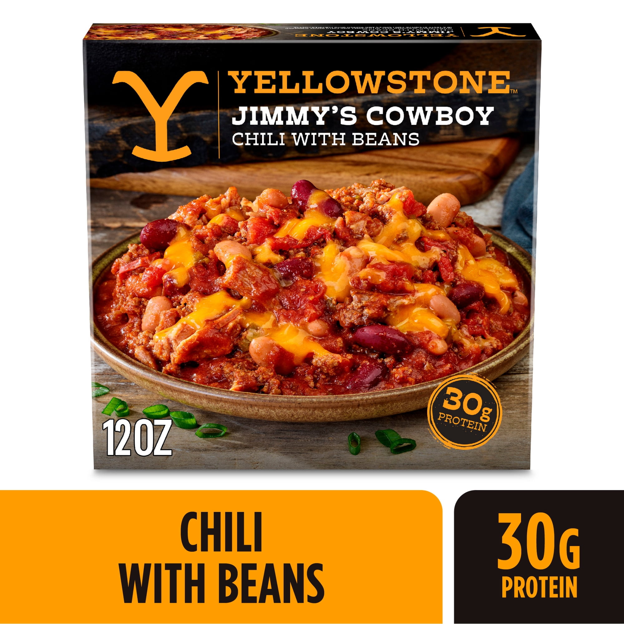 Yellowstone Beef Chili with Beans Frozen Meals for One, Microwave Meal Protein Dinner, 12 oz (Frozen)