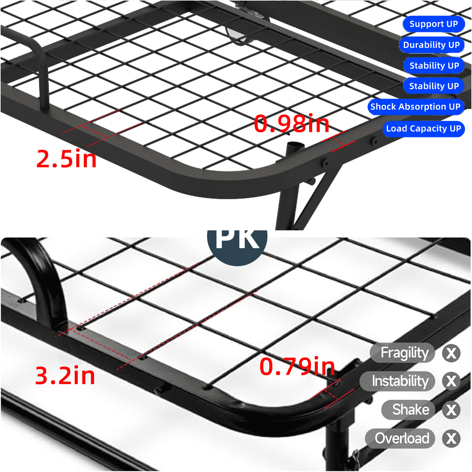 Folding Bed with 5 Inch Foam Mattress, Cot 75" x 31" Rollaway Bed for Guests, Portable Bed with Lockable Wheels, Easy Assembly & Moving
