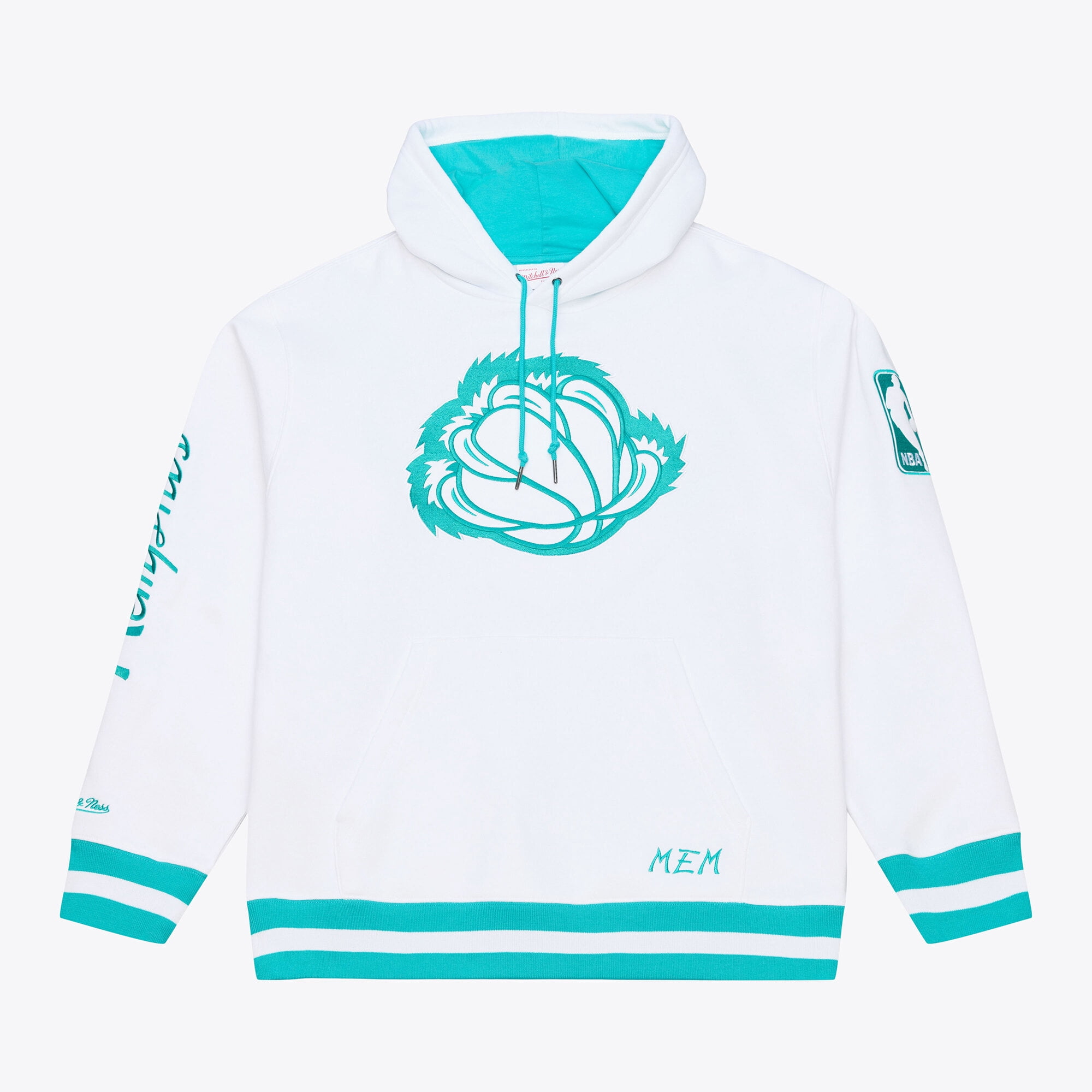 Men's Mitchell & Ness White Memphis Grizzlies Artic Fleece Hoodie