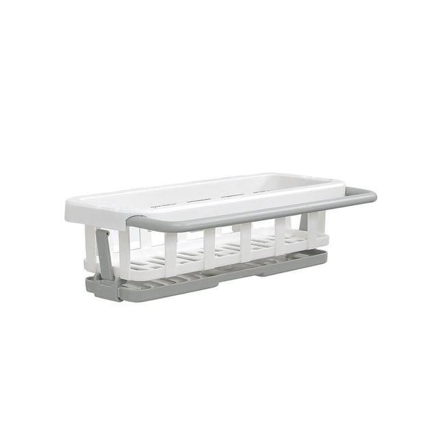 Inteprter Soporte telescópico para jabón, toalla, paño de cocina, fregadero de pared, cesta colgante, escurridor multiusos para accesorios de Juegos de accesorios de baño Blanco