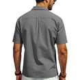 thumbnail image 2 of Cmfcve Loose Fit Midweight Shirt for Men Button Down Short Sleeve Shirt Work Shirts with Two Pockets, 2 of 8