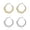 Z1:2 pairs lymphatic activity hoop earrings, variant on Lymphatic Earrings for Women Dainty Flower Pearl Hoop Fashion Jewelry Silver Gift 3 Pairs