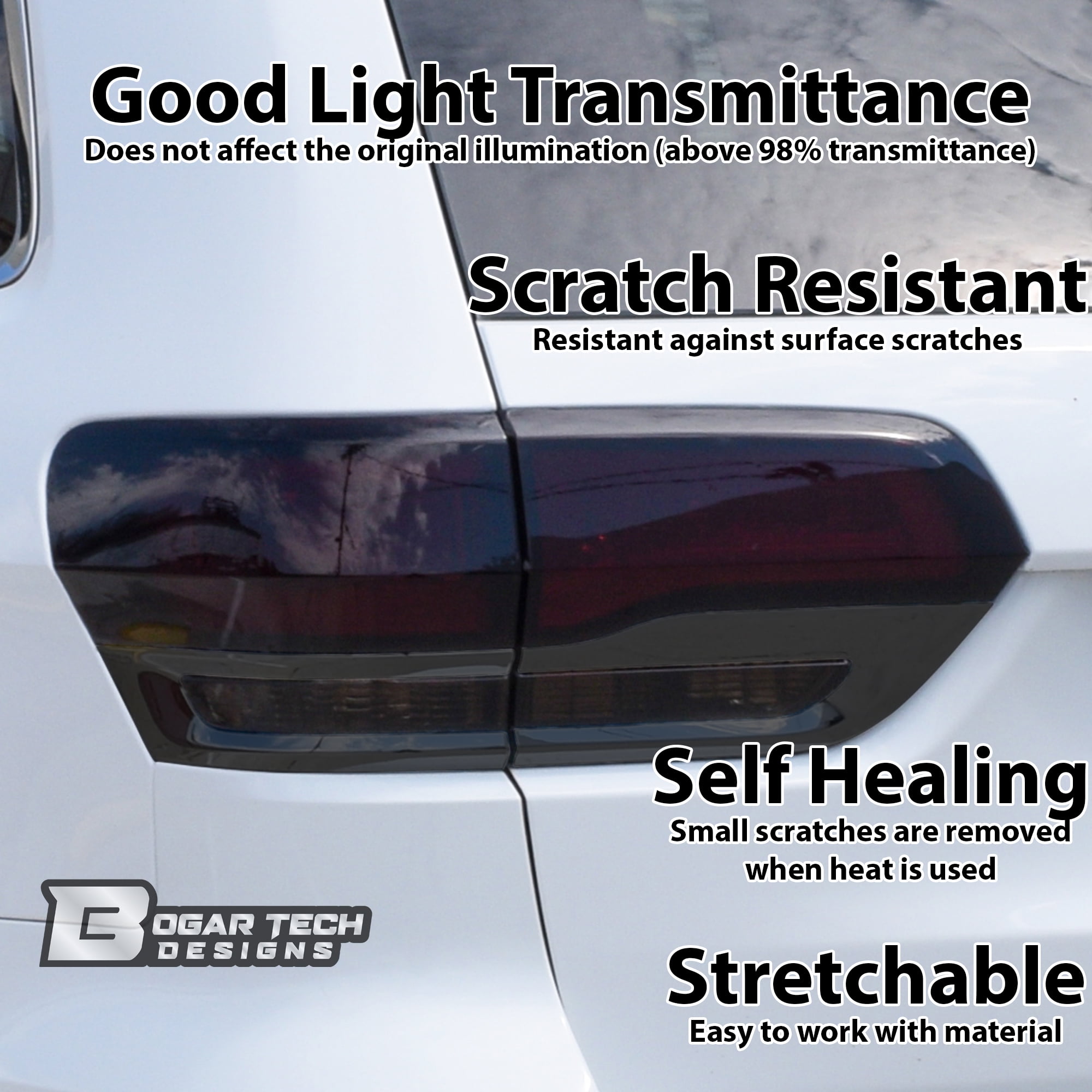 Bogar Tech Designs Sidemarkers Rear Reflectors Tint Kit Compatible with and Fits Dodge Challenger 2015-2021 Dark Smoke 