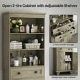 thumbnail image 6 of IDEALSOUL Tall Storage Cabinet, 72" Farmhouse Bathroom Storage with 2 Drawers, Adjustable Shelves & Barn Door, Cabinet for Bathroom, Living Room, Kitchen, Grey, 6 of 10