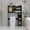 Black, variant on Reliancer 6-Tier Over The Toilet Storage Cabinet, Bathroom Space Saver Organizer Shelves with Sliding Door, Adjustable Shelves