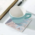 thumbnail image 5 of GZHJMY Square Drink Coasters 2 Pcs Abstract Marble Texture Absorbent Ceramic Coffee Coasters for Drinks with Cork Base Housewarming Gift for Home Decor, 5 of 6