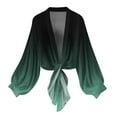 thumbnail image 2 of dazeni Women Sheer Bolero Shrug Fashion Tie Front Chiffon Cardigan Lightweight Tie Dye Long Sleeve Open Front Cardigan Jackets, 2 of 7