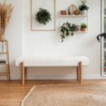 thumbnail image 5 of Modern Upholstered Bedroom Bench End of Bed, Comfy Modern Entryway Bench Solid Wood Frame, 47" Indoor Bench for Hallway Window Dining Living Room, Beige Chenille, 5 of 12