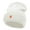 White, variant on Tulip Flower Embroidered 12 Inch Knitted Long Beanie - Black OSFM