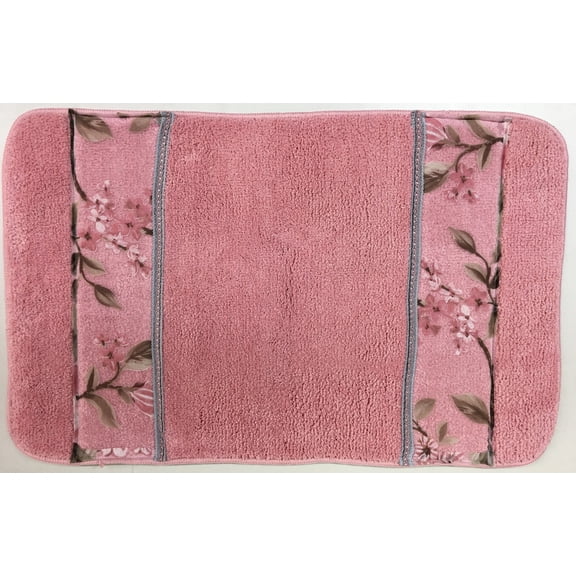 Melrose Bath Rug and Towel Set, Pink