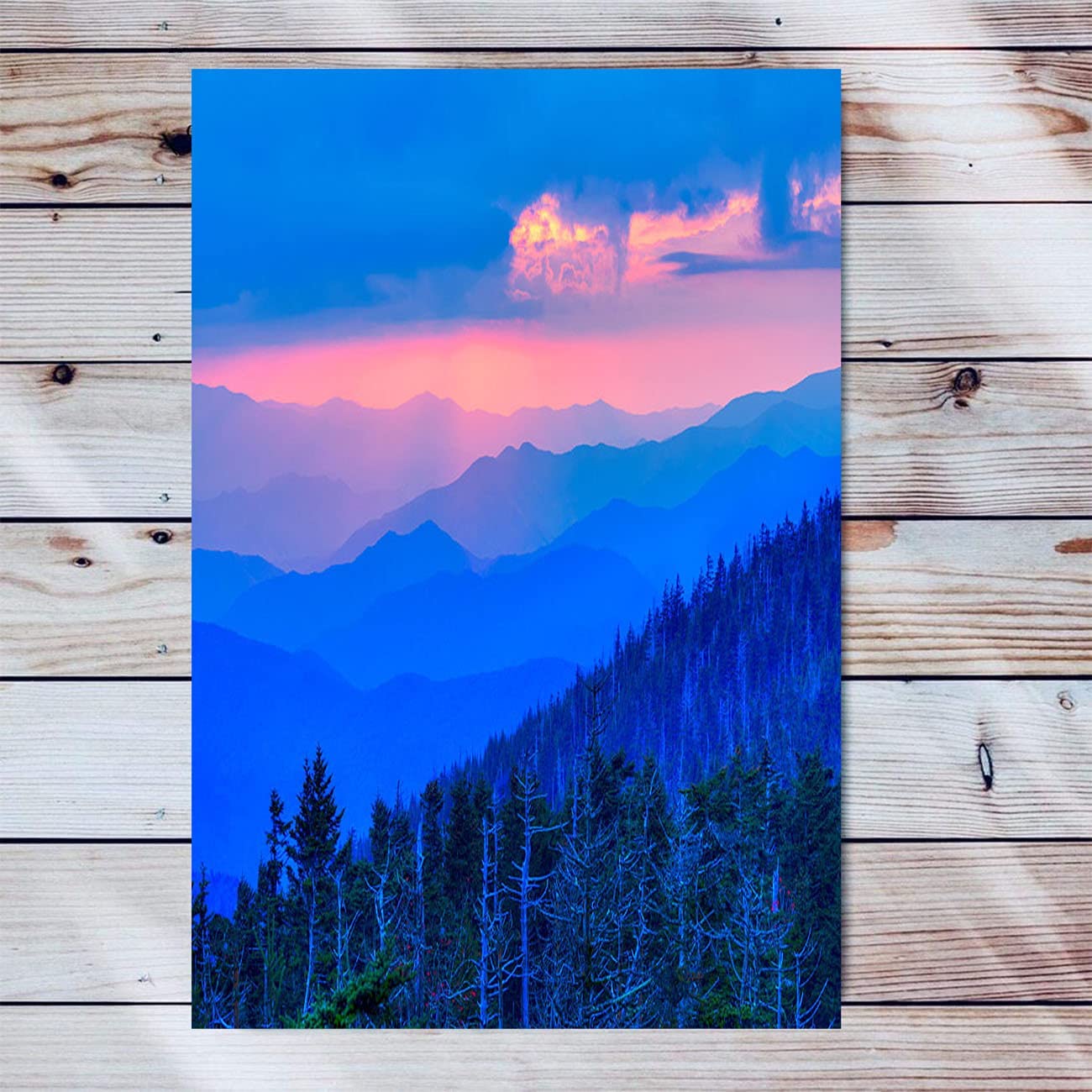 Blue Canvas Wall Art For Living Room Modern Artwork Blue Mountains