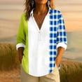 thumbnail image 2 of Ashirexll Long Sleeve Shirts for Women Winter Tops Printed Turn Down Collar Button Long Sleeve Casual Top, 2 of 5
