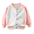 thumbnail image 2 of YunPes Boys Girls Varsity Jacket Snap Long Sleeve Baseball Outerwear with Striped Ribbed Cuff Fall Back to School Daily Jacket Coat, 2 of 5
