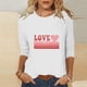 thumbnail image 4 of RKSTN Valentine's Day 3/4 Sleeve Tops for Women Oversized Crewneck Valentines Graphic Print Short Sleeve T Shirt Womens Casual Solid Round Neck Loose Comfy Three Quarter Sleeve Shirt Spring Clothes, 4 of 7