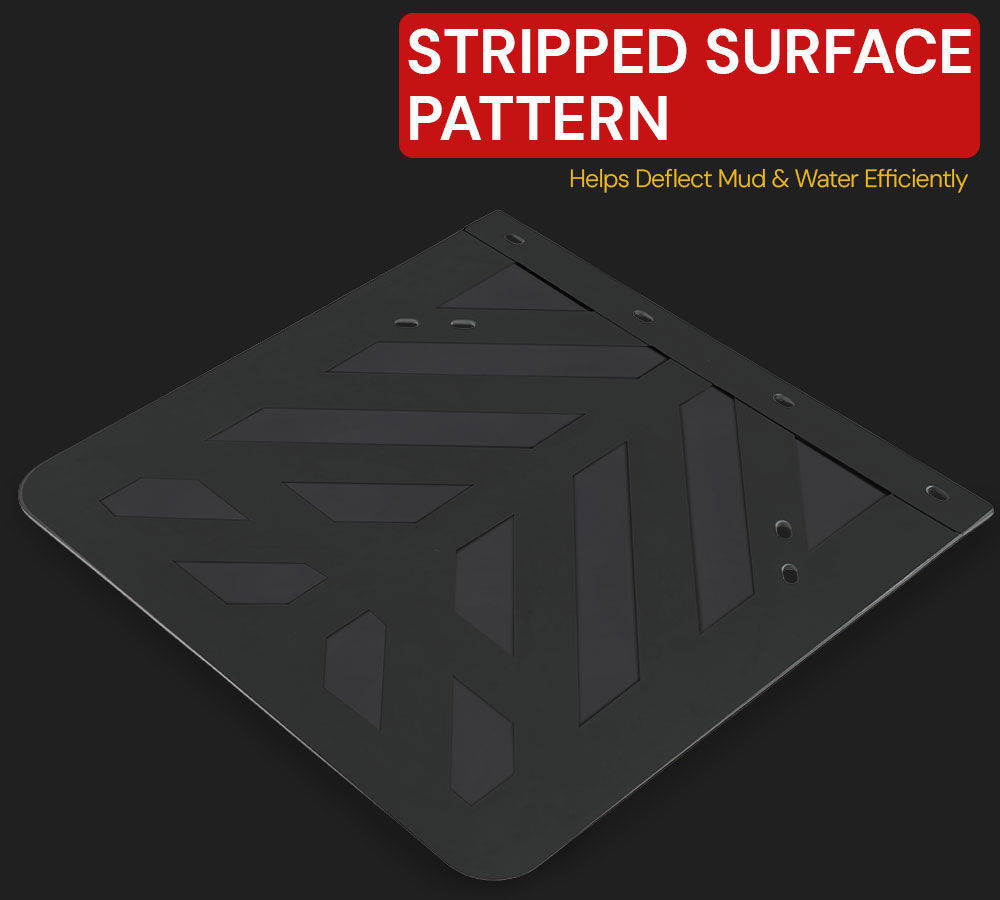 2 Pack Semi Truck and Trailers Mud Flaps - 24"x24" Black Stripped Rubber Truck Splash Guard for Mud, Gravel, & Road Debris Protection