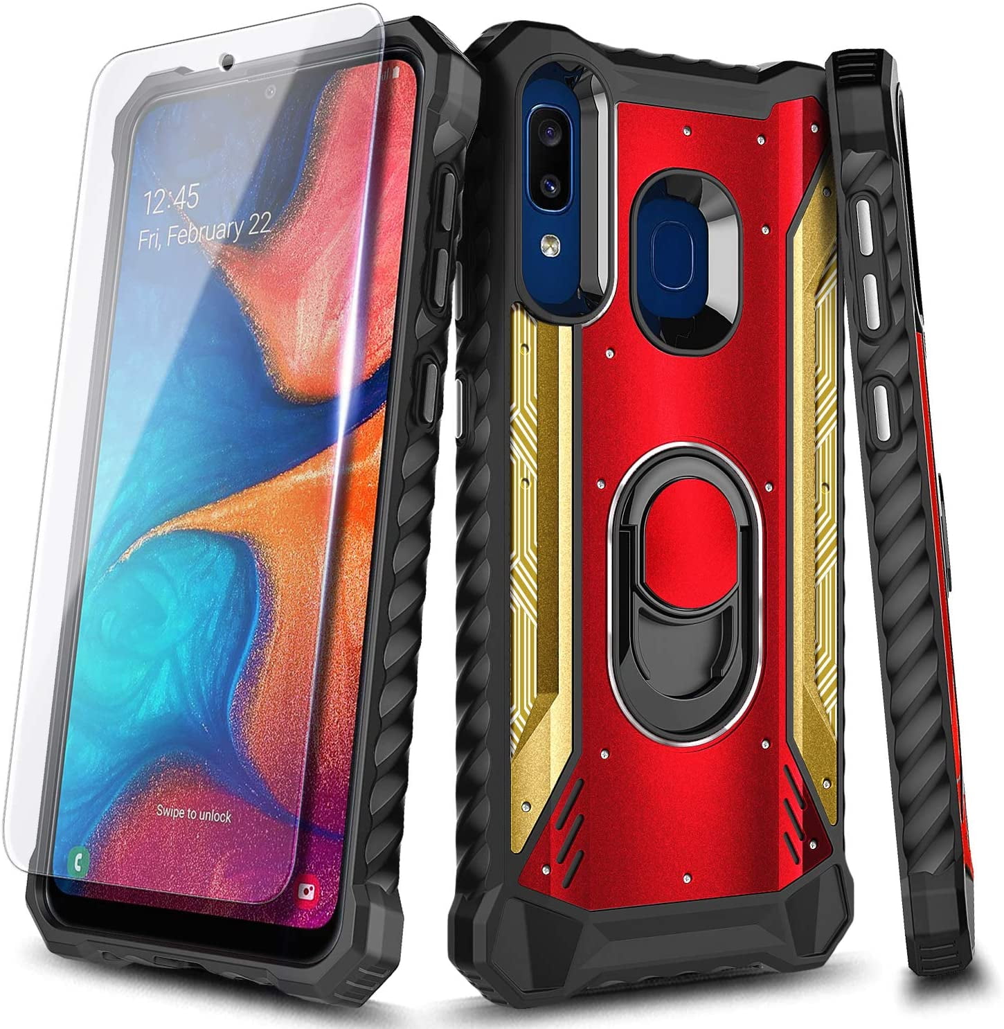 NageBee Case for Samsung Galaxy A50 2019 Ultra Slim Thin Glossy Stylish Protective Bumper Cover Phone Case -Nova with Tempered Glass Screen Protector 
