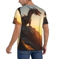 thumbnail image 2 of Uemuo Seaside Sunset Cool Dragon Print Mens Polo Shirts Baseball T-shirt Performance Short Sleeve Golf Shirt Moisture Wicking Athletic Casual Collared T-Shirt-Medium, 2 of 7