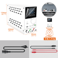 thumbnail image 2 of DC Power Supply Variable 0-120V 0-3A Adjustable Switching DC Regulated Bench Power Supply with Output On/Off Switch 4-Digit LCD Display 5V/2A USB Charging Port (White), 2 of 7