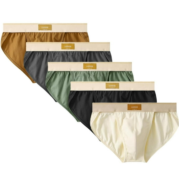 Kmdttou Clearance Under 10$! Men's Mid-Rise Plus Size Underwear Comfortable Breathable Briefs (Size:M-3XL)