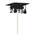 thumbnail image 3 of 12 Piezas Brillante Cupcake Topper Graduación parties cake Topper Artículos Negro, 3 of 9