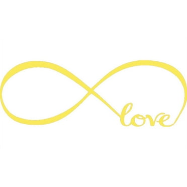 Gold 12" x 33" Infinity Symbol Word Love Vinyl Art Decal