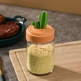 thumbnail image 4 of PPgejGEK Cactus Shape Glass Spice Jar, Transparent Sealed Seasoning Container with Large Opening, Kitchen Pantry Organizer for Salt Pepper Herbs, 4 of 6