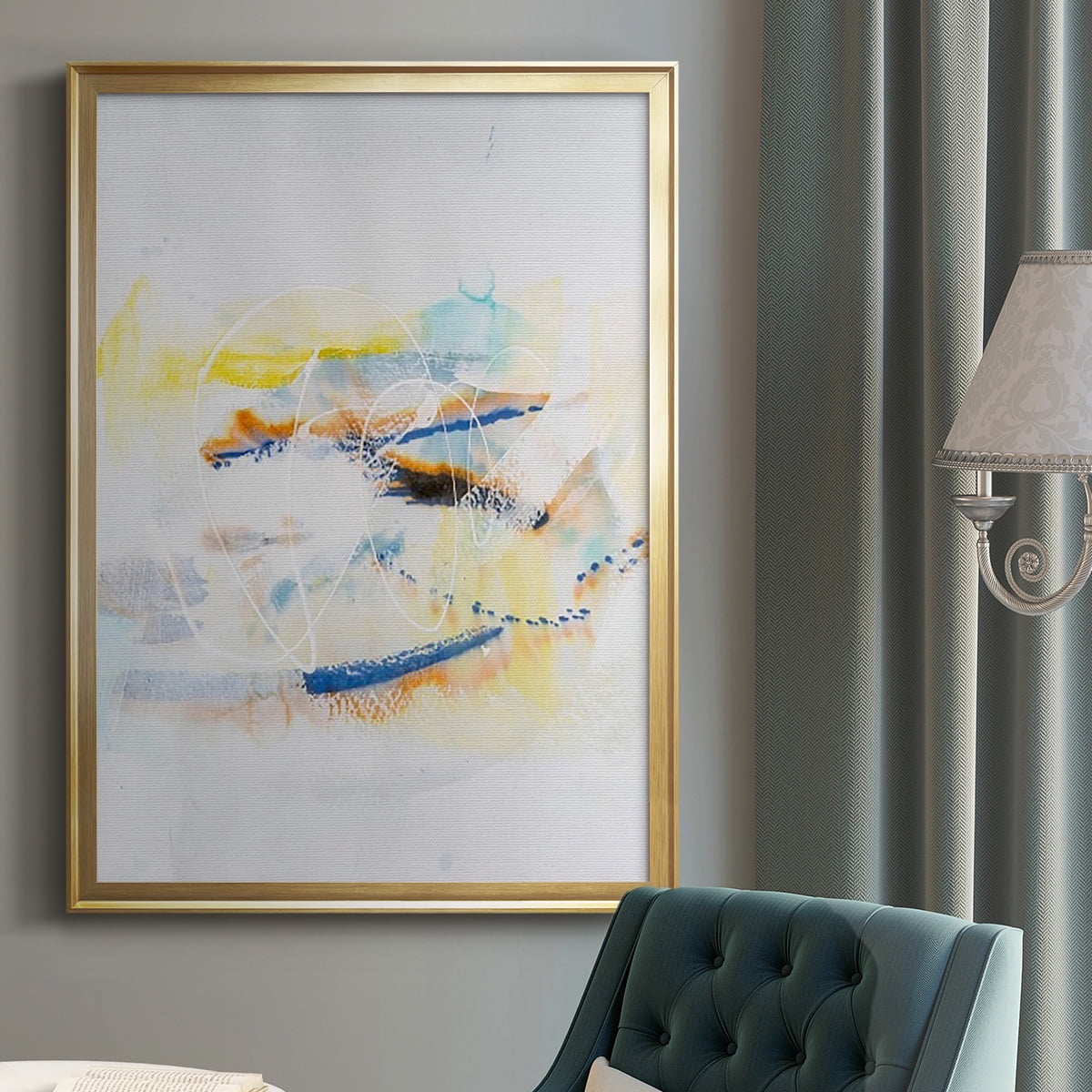 Spacial I Premium Framed Print, in Gold, Black, or Silver - Ready to Hang