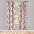 thumbnail image 3 of Ethnic Window Curtains, Abstract Ombre Vivid Rainbow Colored Mandala Tie Dye Effect Flower Hippie Print, Lightweight Decorative Panels Set of 2 with Rod Pocket, 56" x 95", Yellow, by Ambesonne, 3 of 5