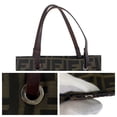 thumbnail image 4 of Pre-Owned FENDI Zucca handbag in brown canvas and leather with silver hardware, model... (Good), 4 of 10