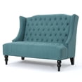 thumbnail image 5 of Teal Loveseat with Wingback Design & Diamond Tufting, Contemporary Furniture for Living Room or Bedroom, 5 of 9
