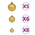 thumbnail image 2 of Charmma 61 Piece Christmas Ball Set with Peak and 150 LEDs Gold&Bronze, 2 of 7