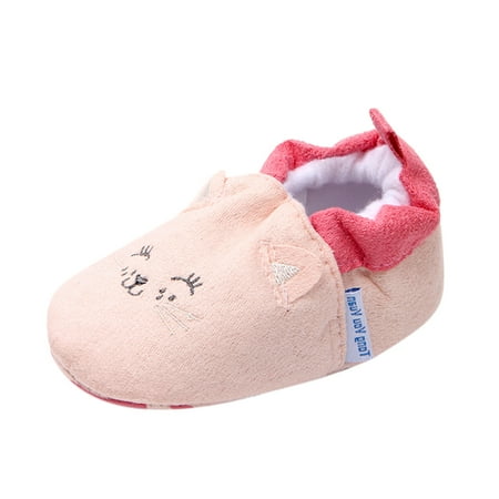 

yinguo animal prewalker plush shoes warm baby boys shoes toddler girls sneakers baby shoes pink 12