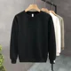 thumbnail image 3 of Sudadera con cuello redondo para hombre, ropa para hombre, sudadera negra sin capucha, cuello redondo, top gráfico, estilo coreano divertido, económico, 3 of 5