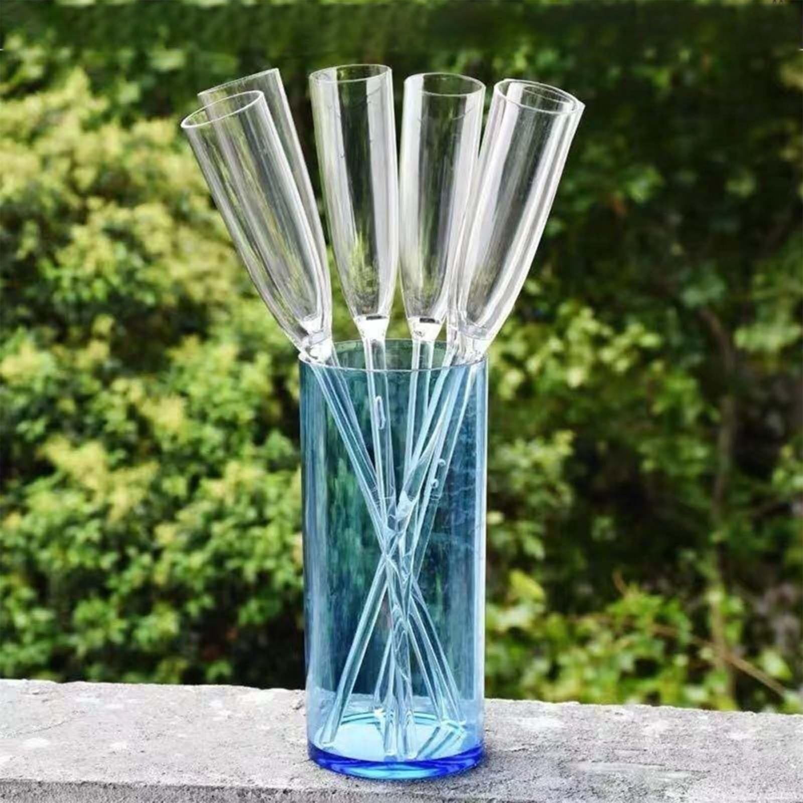 Floating Champagne Flutes Floating Champagne Glasses For The Pool Floating Wine Glass Champagne Flutes Bouquet Vintage Acrylic Colorful Transparent Glasses For Wedding Party