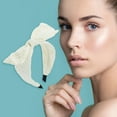 thumbnail image 2 of Unique Bargains 1 Pc Elegant Bow Wide Headbands for Women Beige, 2 of 6