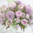 thumbnail image 3 of Cateissary Decoración para el hogar, flor de peonía Rosa Artificial, tela de seda, ramo de flores falsas, accesorio de fotografía para fiesta de Flores artificiales morado claro PC 1 Cateissary HA6619-05B, 3 of 6